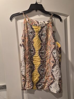 Paisley-Print Sleeveless Camisole in Yellow and Cream